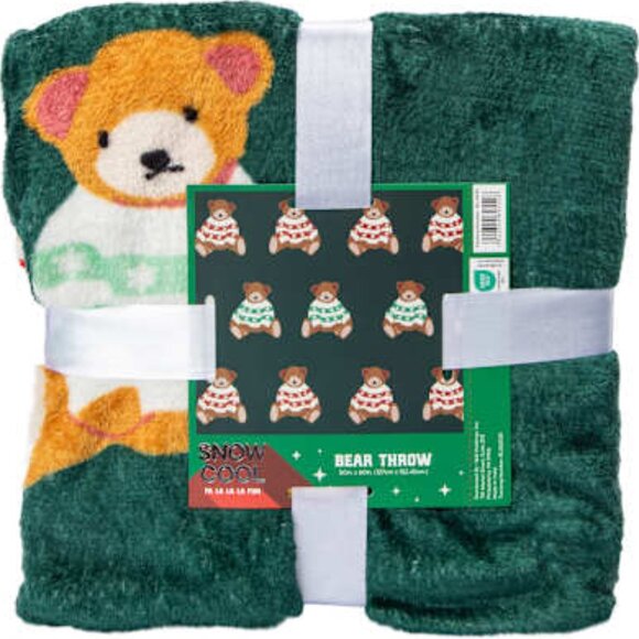 Christmas Theme Teddy Bears Throw Plush Blanket 50" x 60" Brand new in Package - Picture 4 of 4